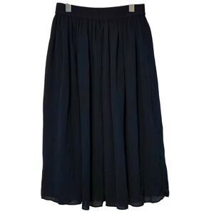 H&M Navy Blue Midi Skirt Size 2